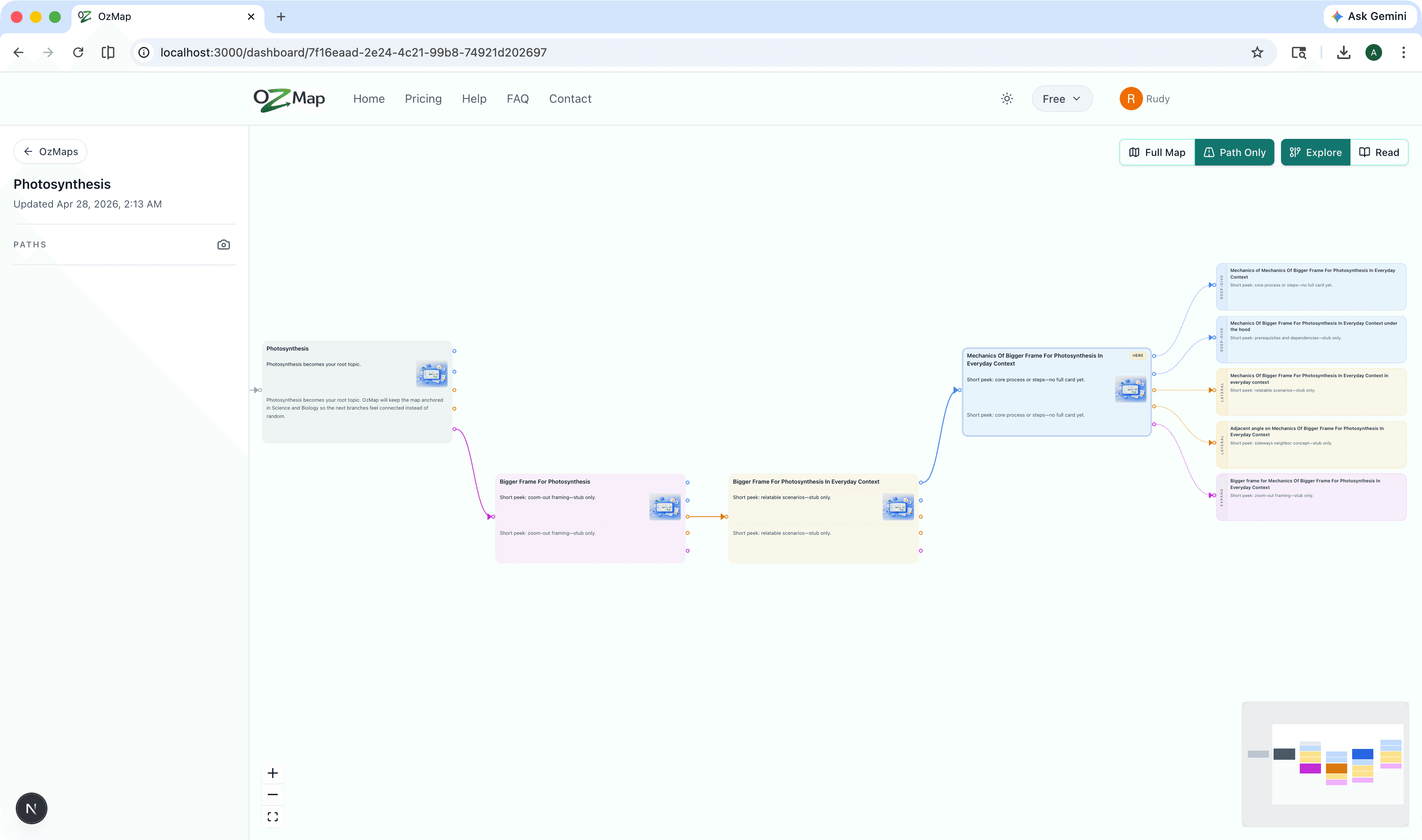 OzMap: focus and read along the map